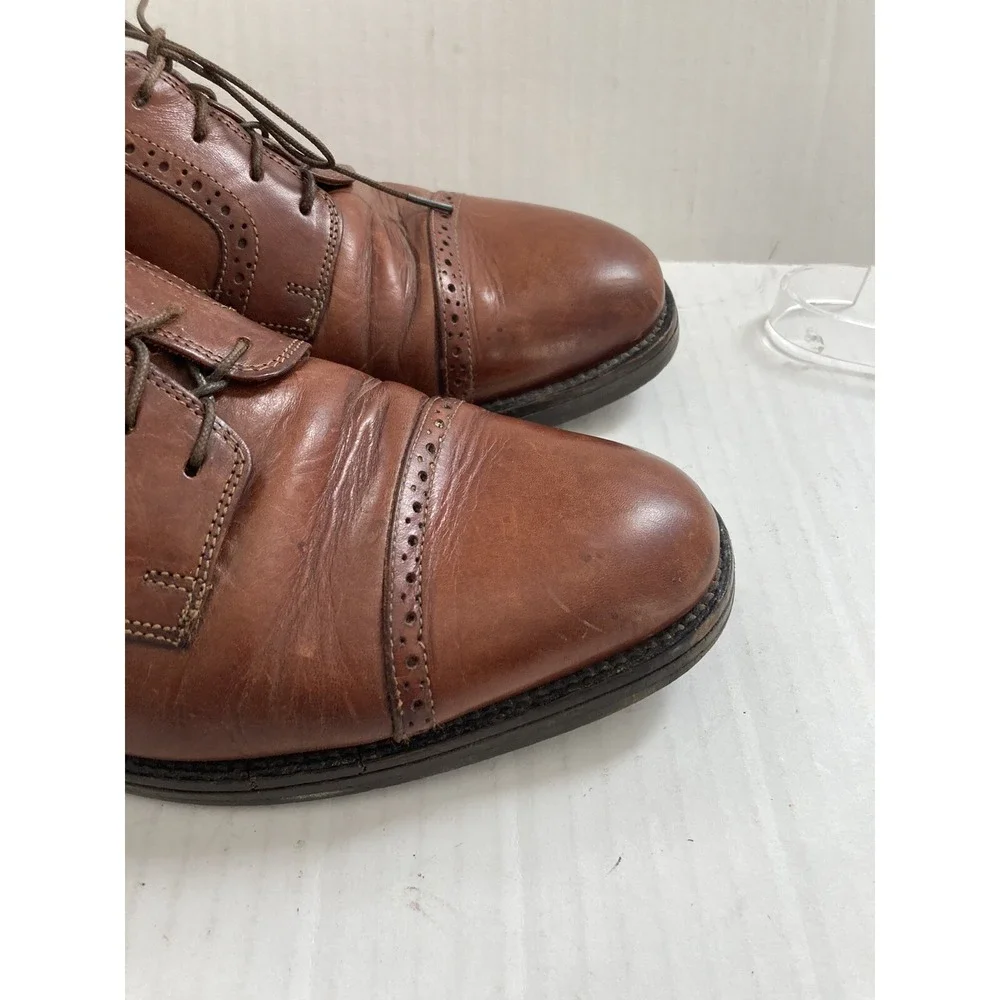 COLE HAAN Mens Size 9 Chestnut Brown Leather Lace Up Oxford Dress‎ Shoes